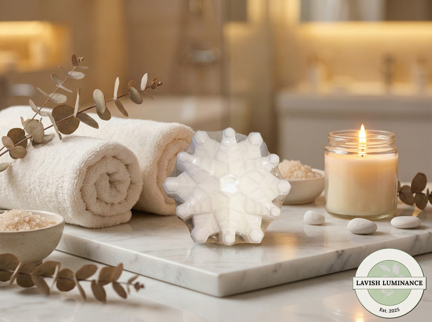Snowflake soap bar